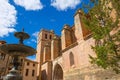 Mora de Rubielos Teruel church with fountain Spain Royalty Free Stock Photo