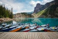 Moraine Lake in Banff National Park, Alberta, Canada Royalty Free Stock Photo