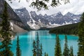 Moraine Lake in Banff National Park in Canada, as seen from the Rockpile Trail