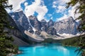 Moraine Lake in Banff National Park, Canadian Rockies, Alberta, Canada Royalty Free Stock Photo