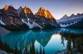 Moraine lake in banff national park, canadian rockies, canada Royalty Free Stock Photo