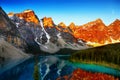 Moraine Lake, Banff National Park, Canadian Rockies Royalty Free Stock Photo