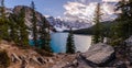 Moraine Lake in Banff National Park at sunset