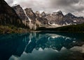 Moraine Lake Canada Sunrise mountain reflection Royalty Free Stock Photo