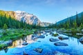 Consolation Lakes and Mount Temple, Banff National Park Alberta Canada Royalty Free Stock Photo