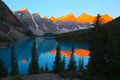 Moraine Lake sunrise with beautiful colors