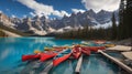 Moraine lake in the Rocky Mountains, Alberta, Canada-Moraine lake in the Rocky Mountains, Alberta, Canada Royalty Free Stock Photo