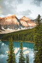 Moraine lake at sunrise, Banff. Canadian Rockies, Alberta, Canada Royalty Free Stock Photo