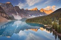 Moraine Lake at sunrise, Banff National Park, Canada Royalty Free Stock Photo