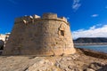 Moraira Castle beach at Mediterranean Alicante Royalty Free Stock Photo