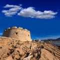 Moraira Castle beach at Mediterranean Alicante Royalty Free Stock Photo