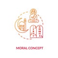 Moral red gradient concept icon