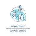 Moral turquoise concept icon