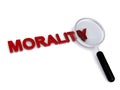 morality with magnifier on white Royalty Free Stock Photo