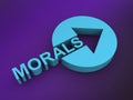 morals word on purple Royalty Free Stock Photo