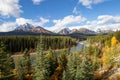 Morant`s Curve on the Bow River in Banff National Park, Alberta, Canada Royalty Free Stock Photo