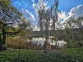 Morarilor Park and Lake in Bucharest in December Royalty Free Stock Photo