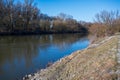 Morava river among autumn forests Royalty Free Stock Photo