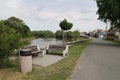 Morava river, border between Austria and Slovakia in Vysoka pri Morave village