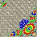 Moravian folk ornament relief painting on generated knit texture