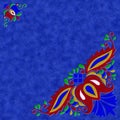 Moravian folk ornament relief painting on generated marble textu