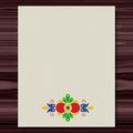 Moravian folk ornament writing paper wood texture background