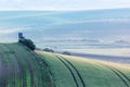 Moravian rolling landscape with hunting tower