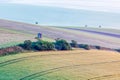 Moravian rolling landscape with hunting tower