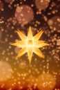 Moravian Star light Christmas decoration background Royalty Free Stock Photo