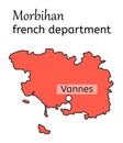 Morbihan french department map