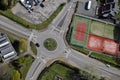 Aerial view of a roundabout in Vannes in Brittany