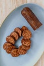 Morcilla de Burgos is a sausage made from rice, pig's blood, onion, lard, salt, pepper, paprika and oregano. Royalty Free Stock Photo
