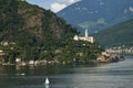 Morcote village with the Church of Santa Maria del Sasso. Lake Lugano