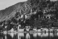 Morcote village view from Brusino Arsizio. Canton Ticino, Switzerland