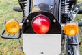 Mordern black bike rear taillight and indicators Royalty Free Stock Photo