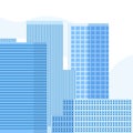 Mordern blue building design vector illustration.