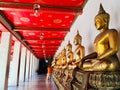 More Buddha image golden meditation at Wat Pho, Bangkok Thailand Royalty Free Stock Photo