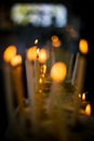 More candles background in wat of thailand Royalty Free Stock Photo
