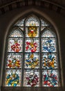 More Coat of arms on window, Heiligen Geist Hospital, Lubeck, Germany Royalty Free Stock Photo