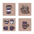 More coffe please lettering. Vector illustration