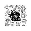 More coffe please lettering. Vector illustration