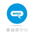 More with cursor pointer icon. Details symbol. Royalty Free Stock Photo