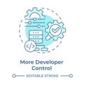 More developer control soft blue concept icon