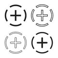 More icon. Read more sign. Plus symbol. Vector illustration. EPS 10.