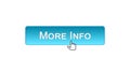 More info web interface button clicked with mouse cursor, blue color, online Royalty Free Stock Photo