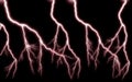 More lightning cascade power / Red horror Royalty Free Stock Photo