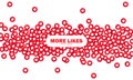 More likes icon. Hearts. Like. Social network, media concept. Vector on isolated white background. EPS 10 Royalty Free Stock Photo