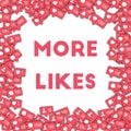 More likes. Social media icons in abstract shape background with counter, comment and friend notific Royalty Free Stock Photo