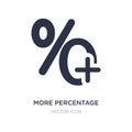 more percentage plus button icon on white background. Simple element illustration from UI concept