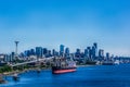 Seattle Skyline Shipping in Puget Sound Elliot Bay Royalty Free Stock Photo